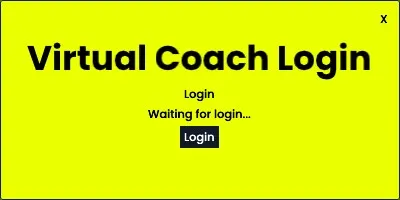 Login Window Small window with login button on it